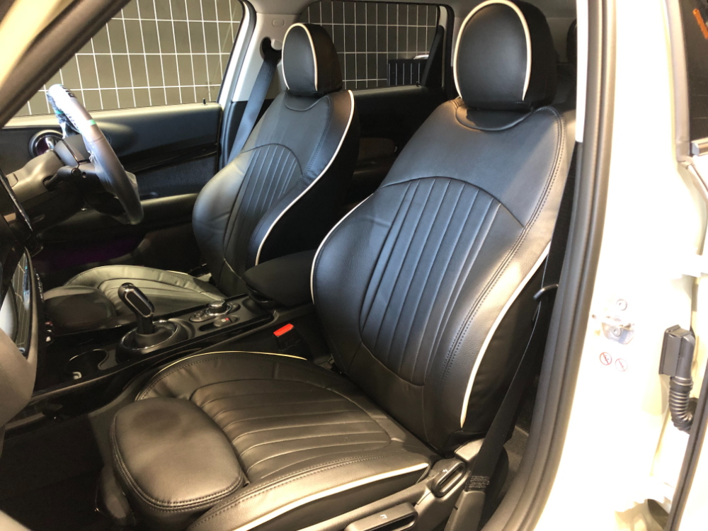 パークレーン(Parklane) カスタム(custom) スポーツ・シート オットマン付きシートカバー(seatcover) PVC leather 黒(dark black) F56／F55／F57／F54／F60 カバナ(CABANA) カバナシートカバー(cabana seatcover) 新型ミニ(MINI) クーパー(COOPER) クラブマン(CLUBMAN)