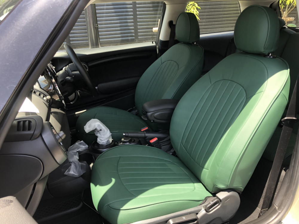 パークレーン(Parklane) カスタム(custom) スタンダード・シート PVC leather 深緑色(dark green) F56／F55／F57／F54／F60 カバナ(CABANA) カバナシートカバー(cabana seatcover) 新型ミニ(MINI) クーパー(COOPER) 3ドア(3 DOOR)