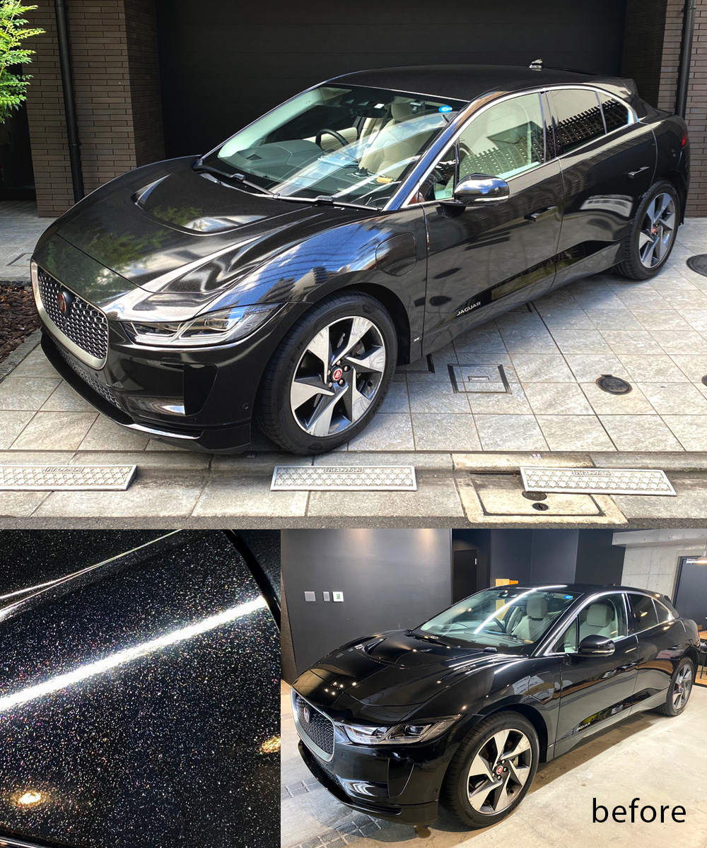 ギャラクシーブラック(Galaxy black) カスタム(custom) カーラッピング(car wrapping／carwrap) カーラッピングフィルム(car wrapping film) PPF(Paint Protection Film) 高級車(luxury car) エイブリィ・デニソン・ジャパン(AVERY DENNISON JAPAN) ヘキシス(HEXIS) スリーエム(3Ｍ) ジャガー(JAGUAR) ジャガー アイ・ペイス(JAGUAR I-PACE) I-PACE S／I-PACE SE／I-PACE HSE／I-PACE BLACK／ カバナラッピング(cabana wrapping) カーラッピングマイスター(CAR WRAPPING MEISTER) 竹中 聖人