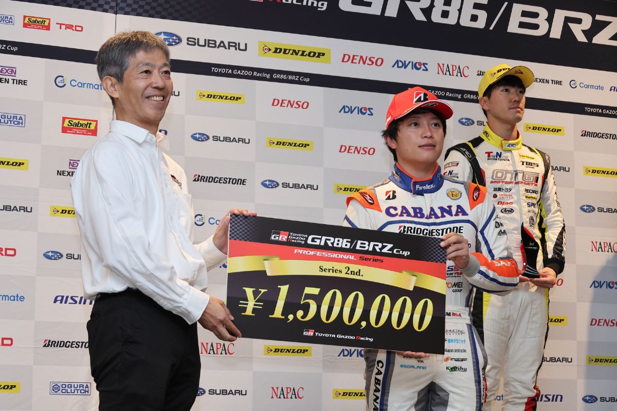 TOYOTA GAZOO Racing シリーズランキング2位となった堤 優威選手